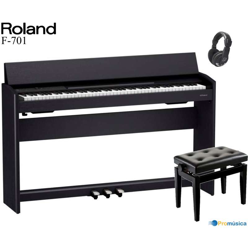 Pack Roland F701 Negro + Banqueta y Auricular
